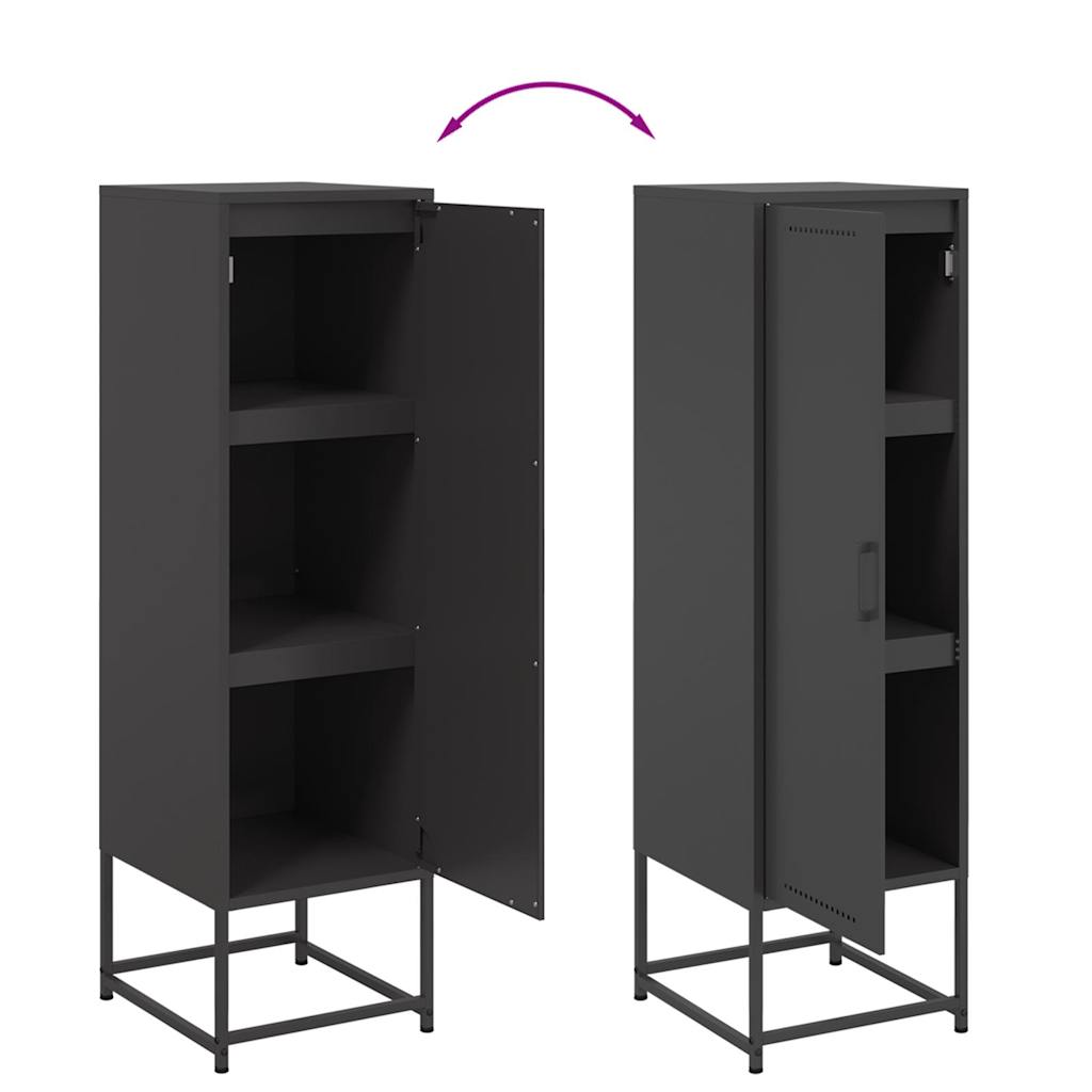 Highboard Schwarz 36x39x123 cm Stahl
