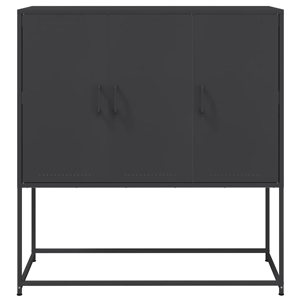 Highboard Schwarz 100,5x39x107 cm Stahl