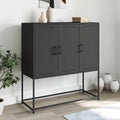 Highboard Schwarz 100,5x39x107 cm Stahl