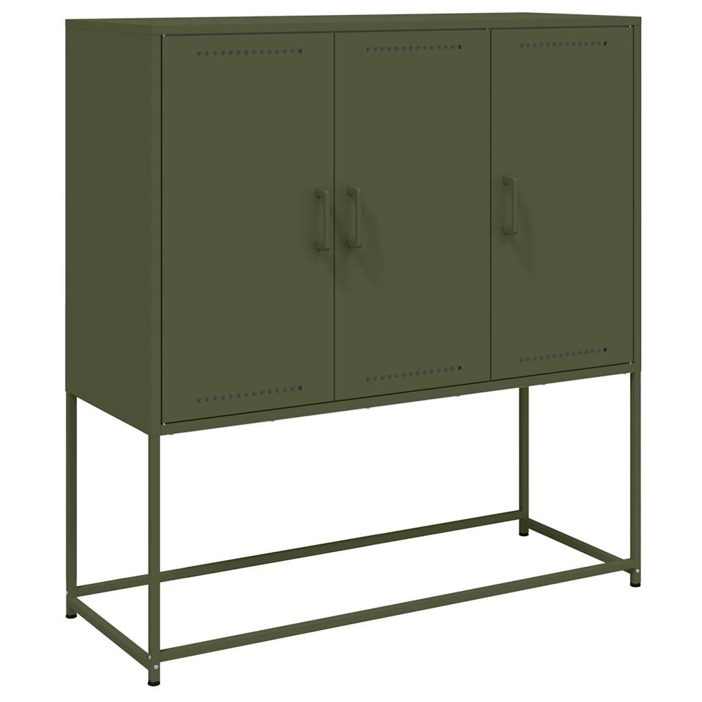 Sideboard Olivgrün 100,5x39x107 cm Stahl