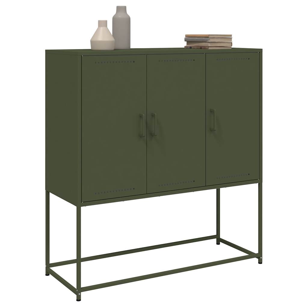 Sideboard Olivgrün 100,5x39x107 cm Stahl