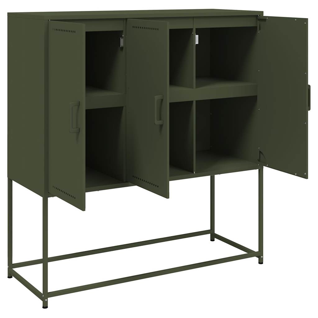 Sideboard Olivgrün 100,5x39x107 cm Stahl