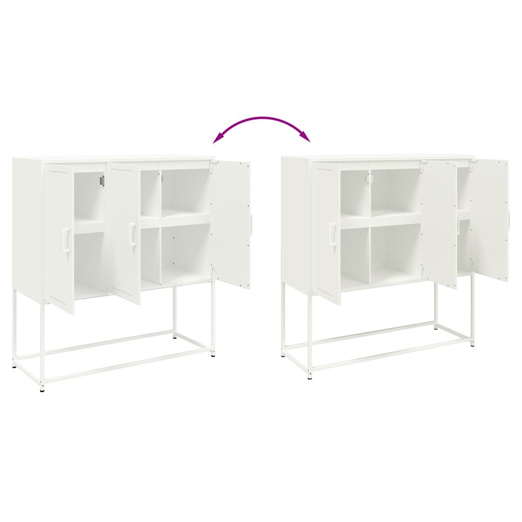 Highboard Weiß 100,5x39x107 cm Stahl