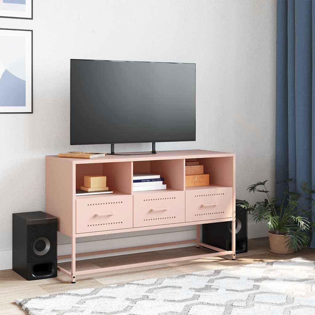 TV-Schrank Rosa 100,5x39x60,5 cm Stahl