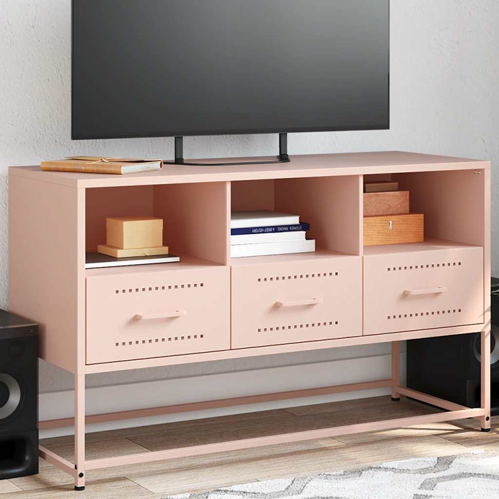 TV-Schrank Rosa 100,5x39x60,5 cm Stahl