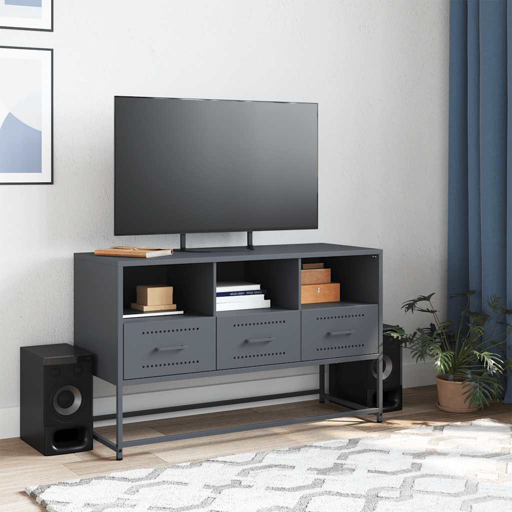 TV-Schrank Anthrazit 100,5x39x60,5 cm Stahl