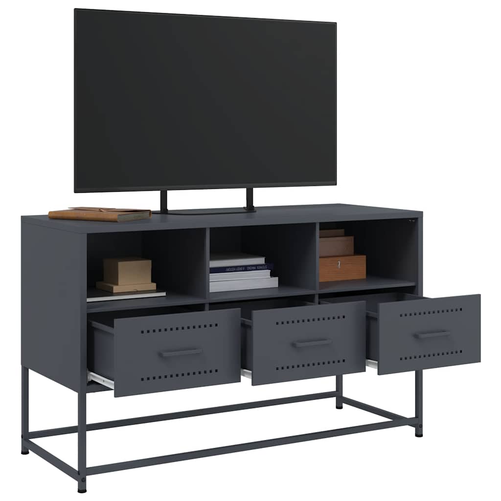 TV-Schrank Anthrazit 100,5x39x60,5 cm Stahl