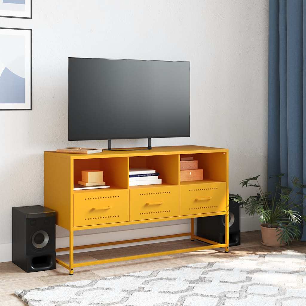 TV-Schrank Senfgelb 100,5x39x60,5 cm Stahl