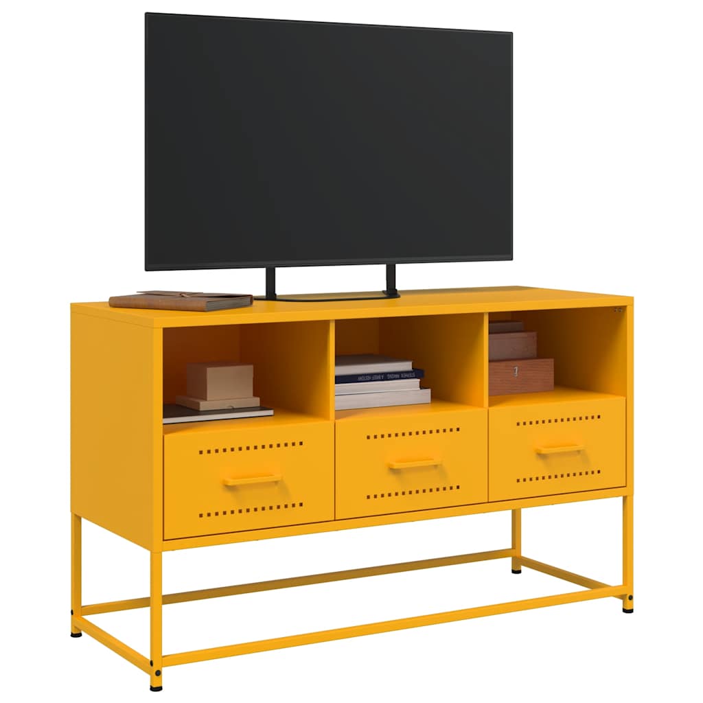 TV-Schrank Senfgelb 100,5x39x60,5 cm Stahl