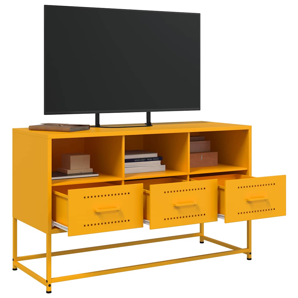 TV-Schrank Senfgelb 100,5x39x60,5 cm Stahl
