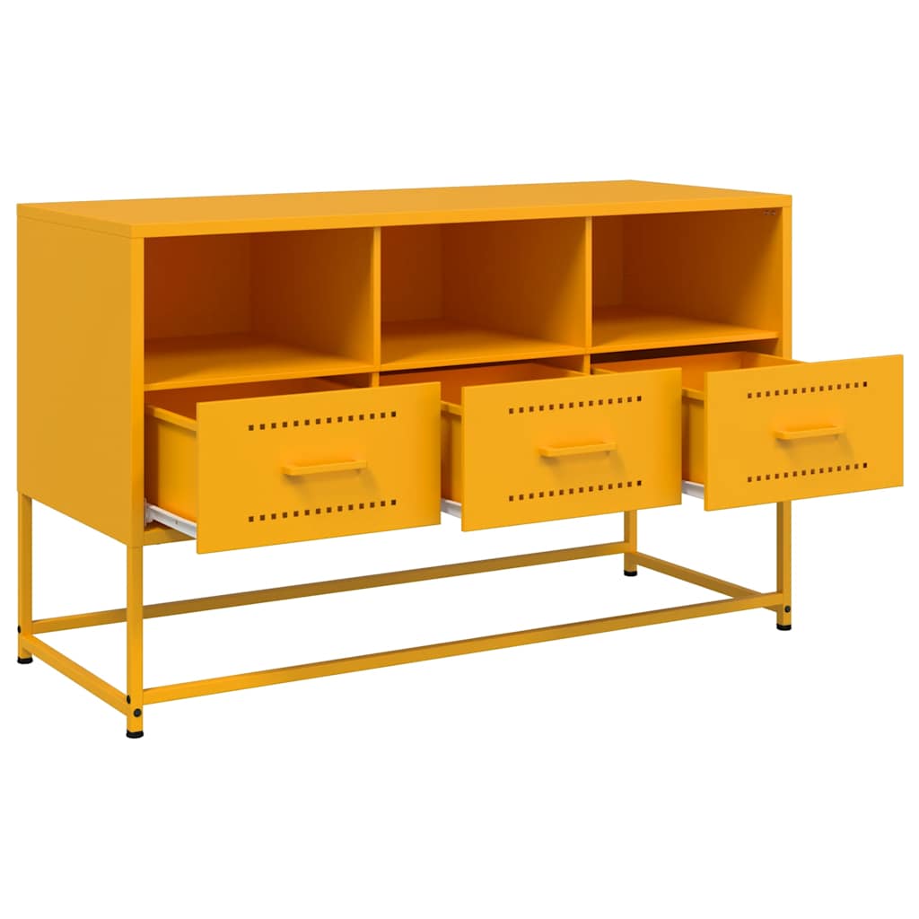 TV-Schrank Senfgelb 100,5x39x60,5 cm Stahl