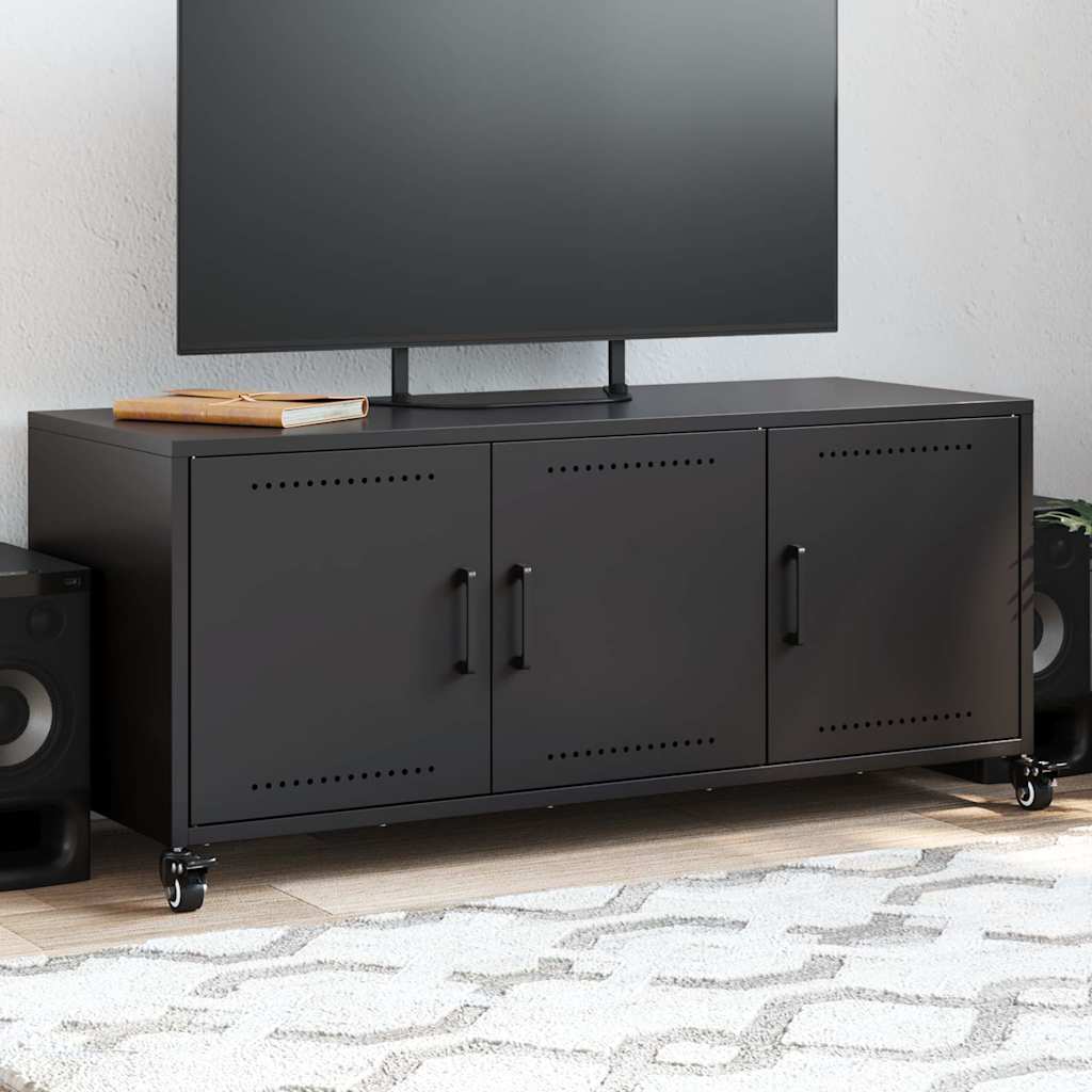 TV-Schrank Schwarz 100,5x39x43,5 cm Stahl