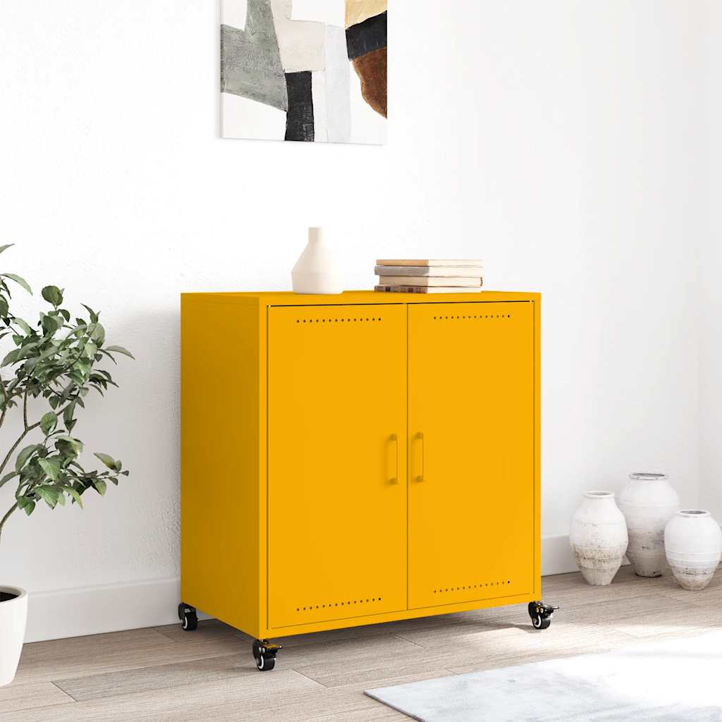 Sideboard Senfgelb 68x39x72 cm Stahl