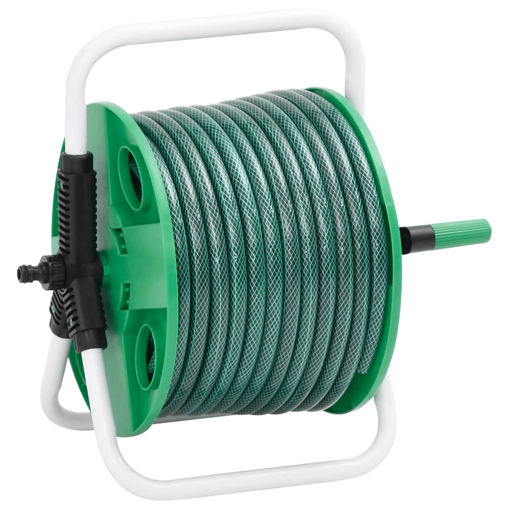 Schlauchtrommel Freistehend Grün mit 50 m Schlauch PVC