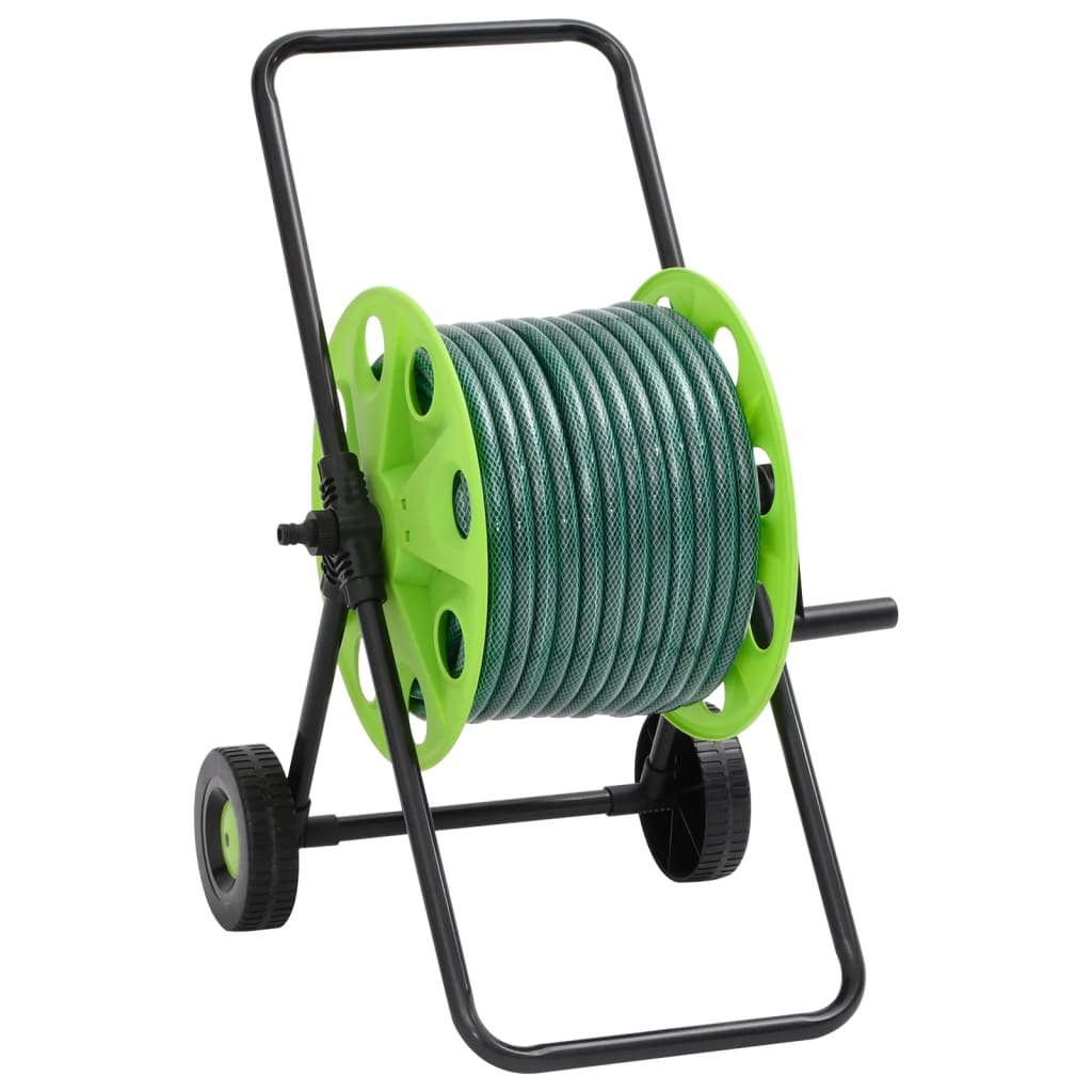 Schlauchwagen mit 50 m Schlauch PVC Grün