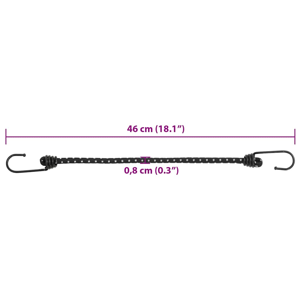Gummiseile Reflektierend mit Haken 50 Stk. 46 cm