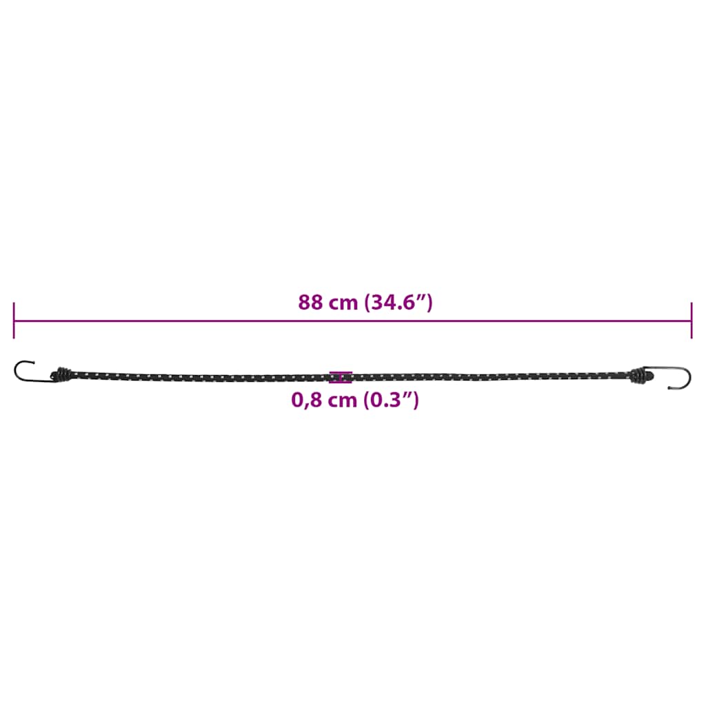 Gummiseile Reflektierend mit Haken 50 Stk. 88 cm