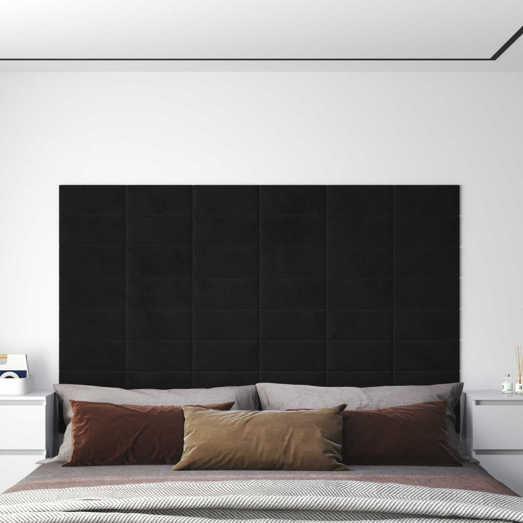 Wandkopfteilen 12 pcs Schwarz Samt