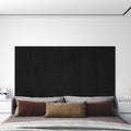 Wandkopfteilen 12 pcs Schwarz Samt