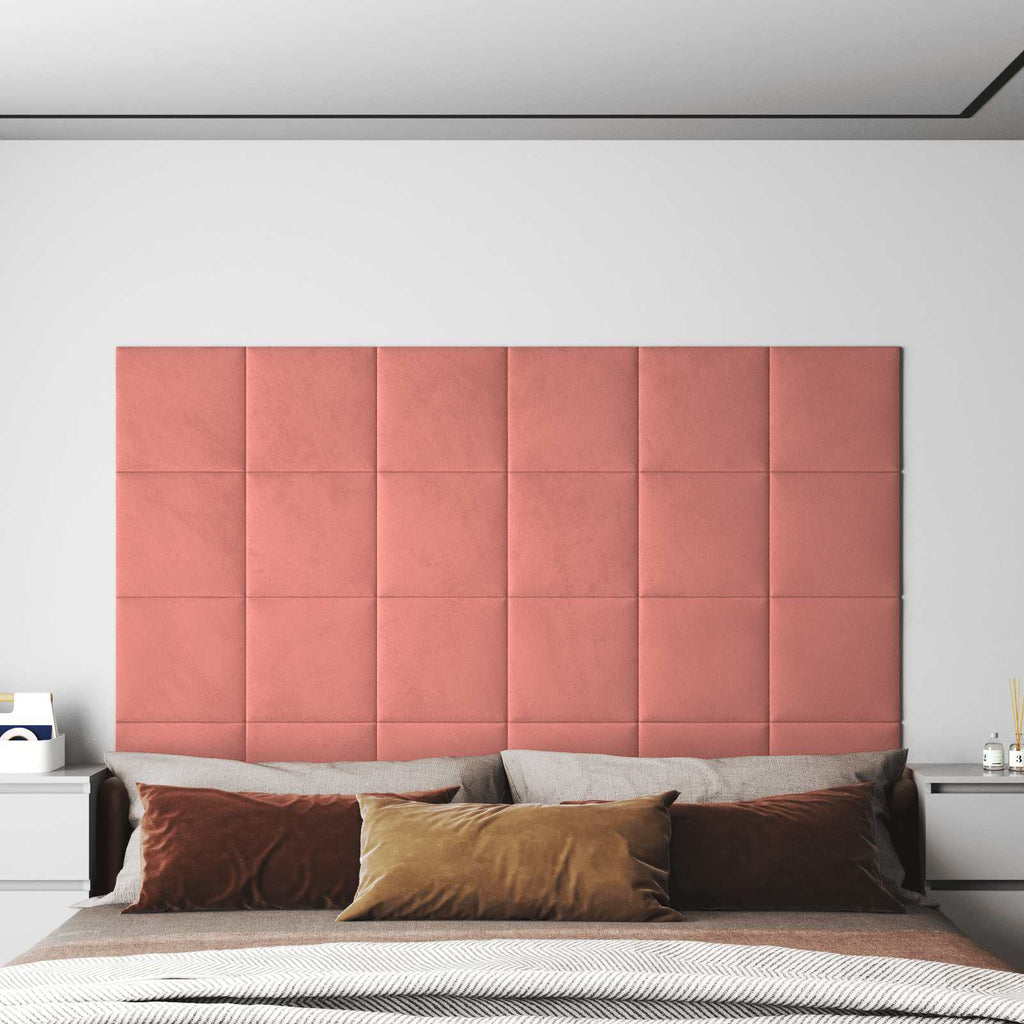 Wandkopfteilen 12 pcs Rosa Samt