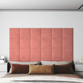 Wandkopfteilen 12 pcs Rosa Samt