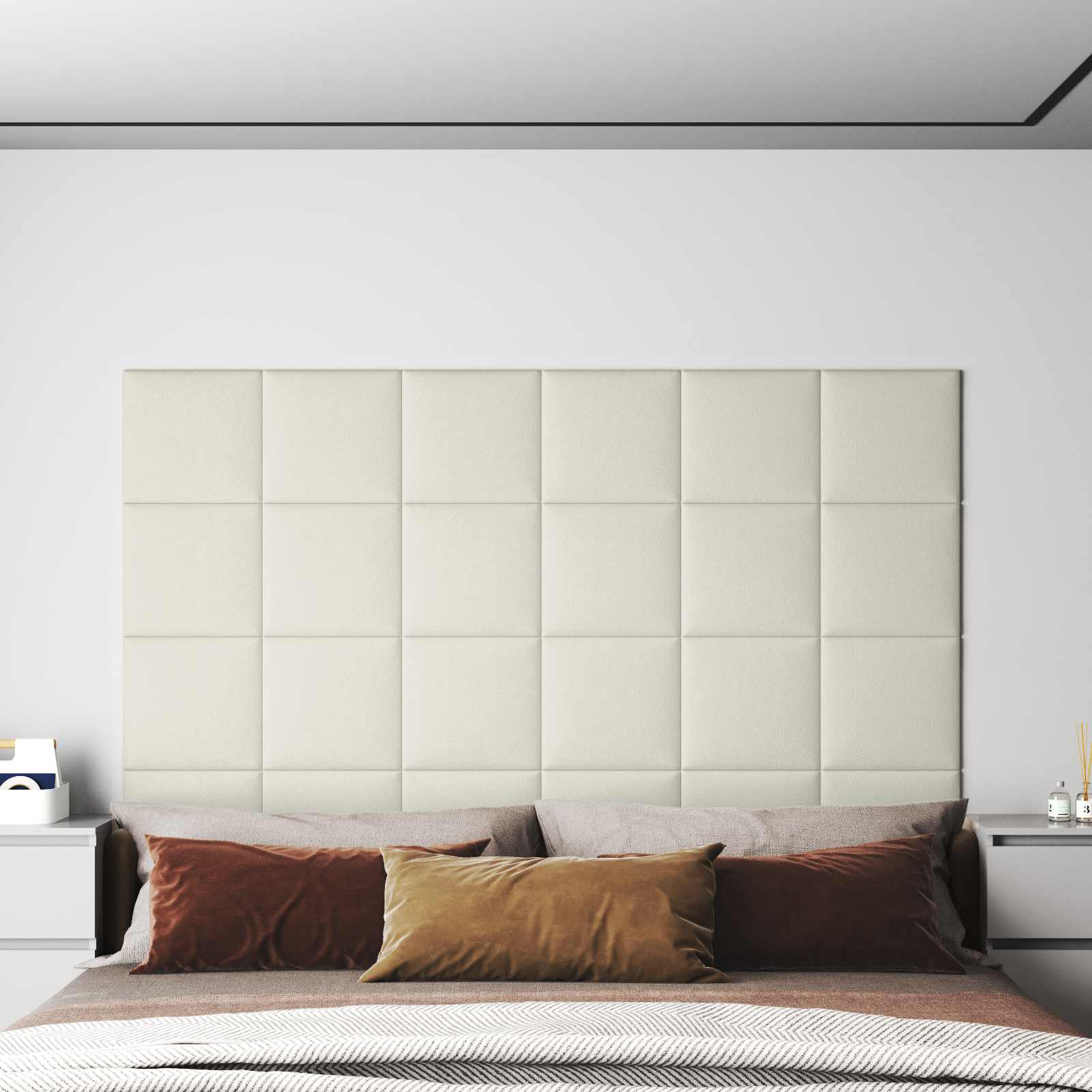Wandkopfteilen 12 pcs Creme Samt