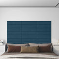 Wandkopfteilen 12 pcs Blau Samt