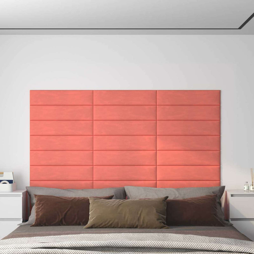 Wandkopfteilen 12 pcs Rosa Samt