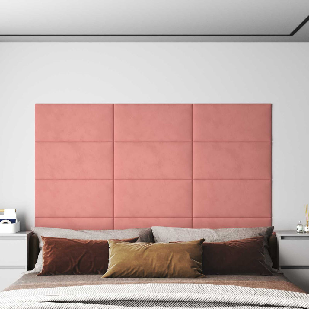 Wandkopfteilen 12 pcs Rosa Samt