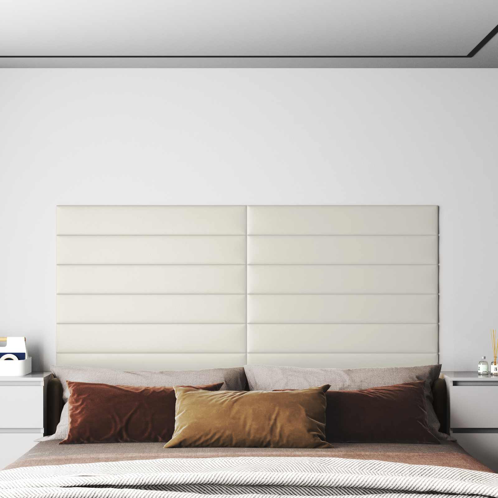 Wandkopfteilen 12 pcs Creme Samt