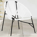 Gartenstuhl in Ei-Form Schwarz und Weiß Poly Rattan