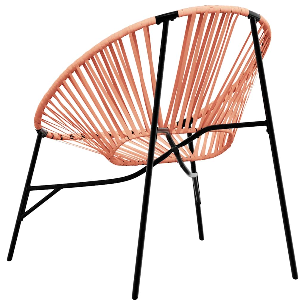Gartenstuhl in Ei-Form Schwarz und Orange Poly Rattan