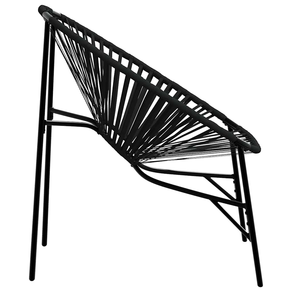Gartenstuhl-Set 3-tlg. Schwarz Poly Rattan