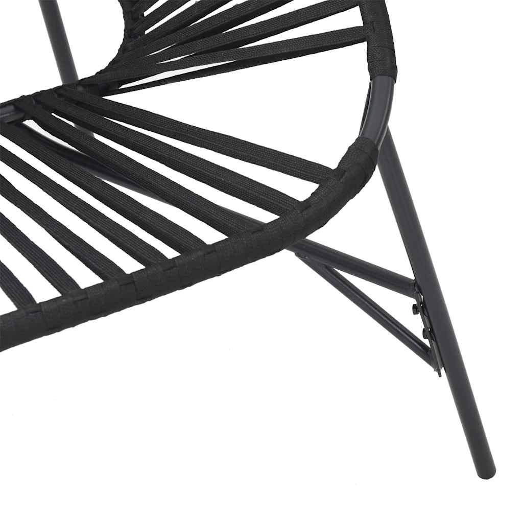 Gartenstuhl-Set 3-tlg. Schwarz Poly Rattan