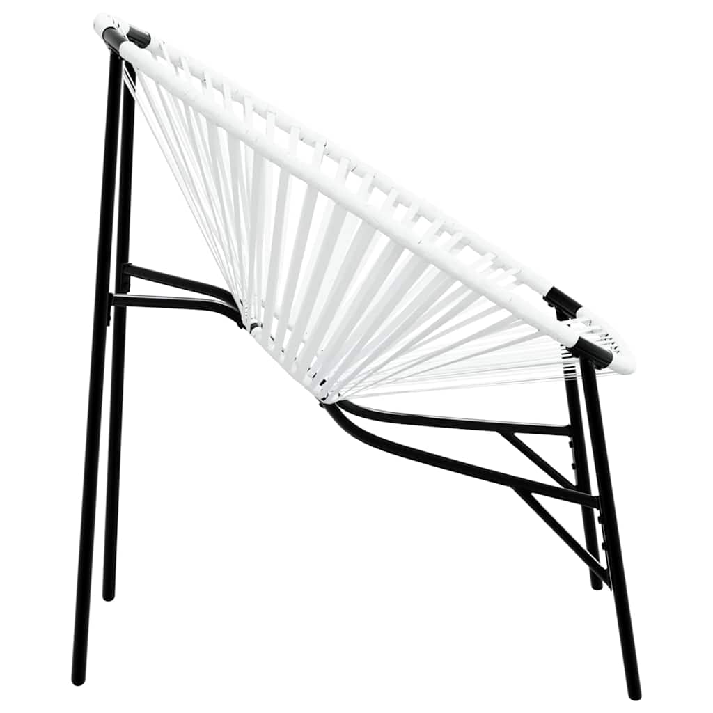 Gartenstuhl-Set 3-tlg. Schwarz und Weiß Poly Rattan