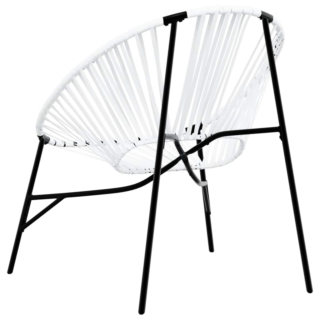 Gartenstuhl-Set 3-tlg. Schwarz und Weiß Poly Rattan