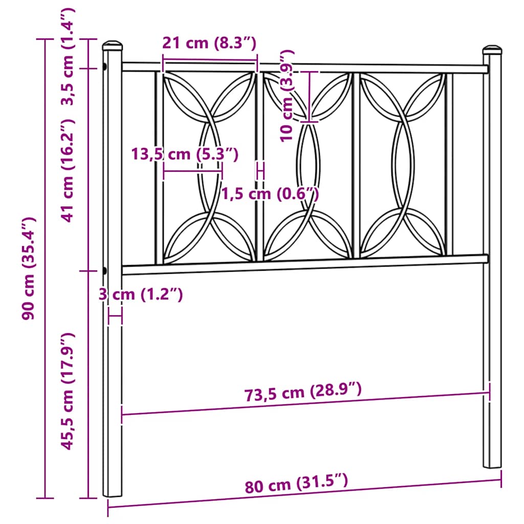 Ersatz-Kopfteil Metall Weiß 75 cm
