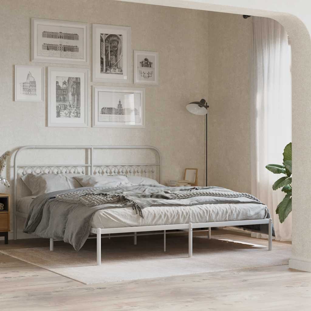 Ersatz-Kopfteil Metall Weiß 180 cm