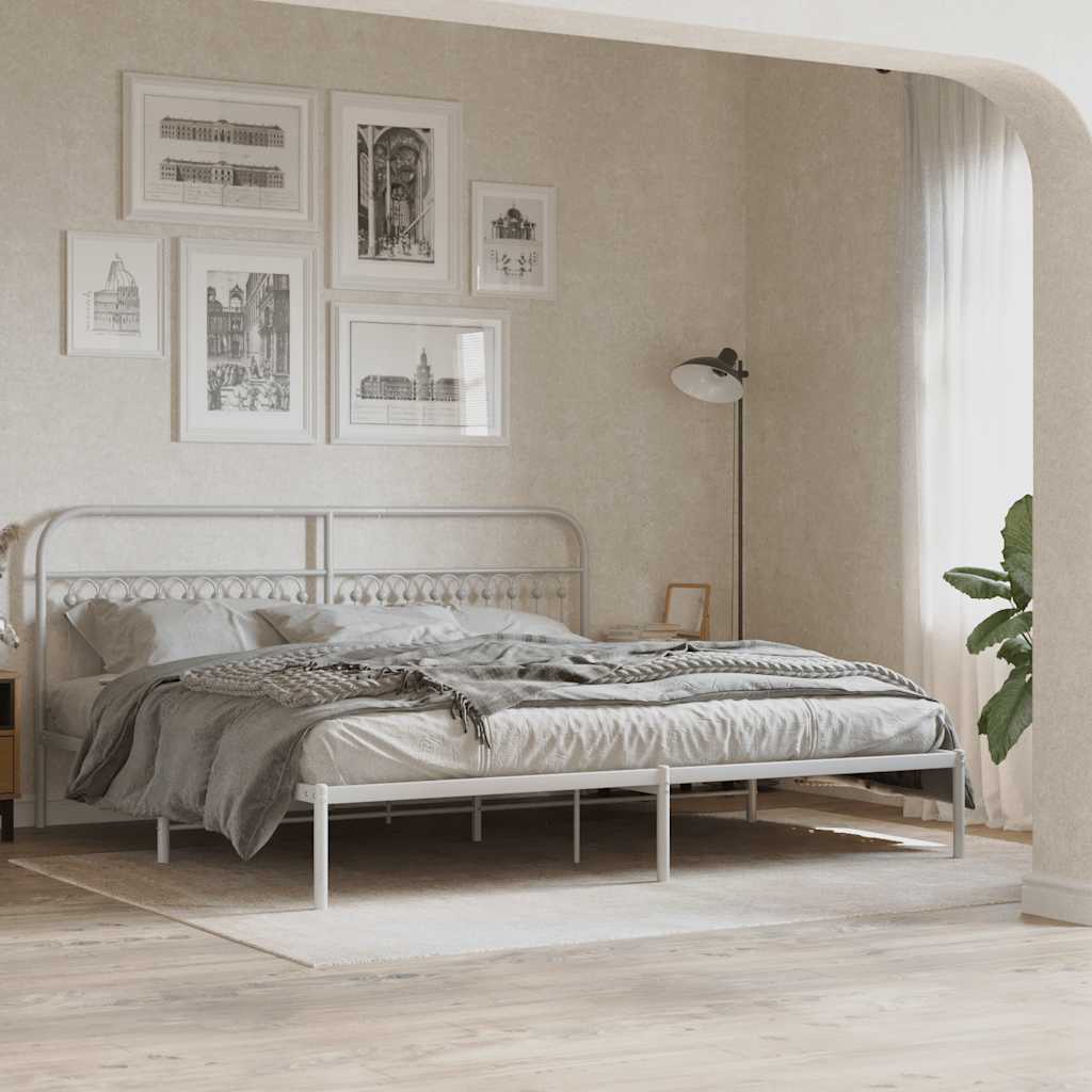 Ersatz-Kopfteil Metall Weiß 193 cm