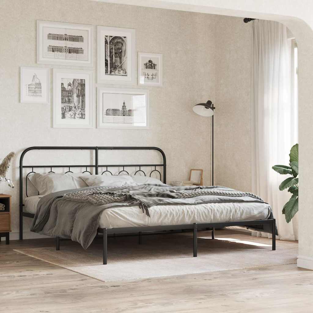 Ersatz-Kopfteil Metall Schwarz 193 cm