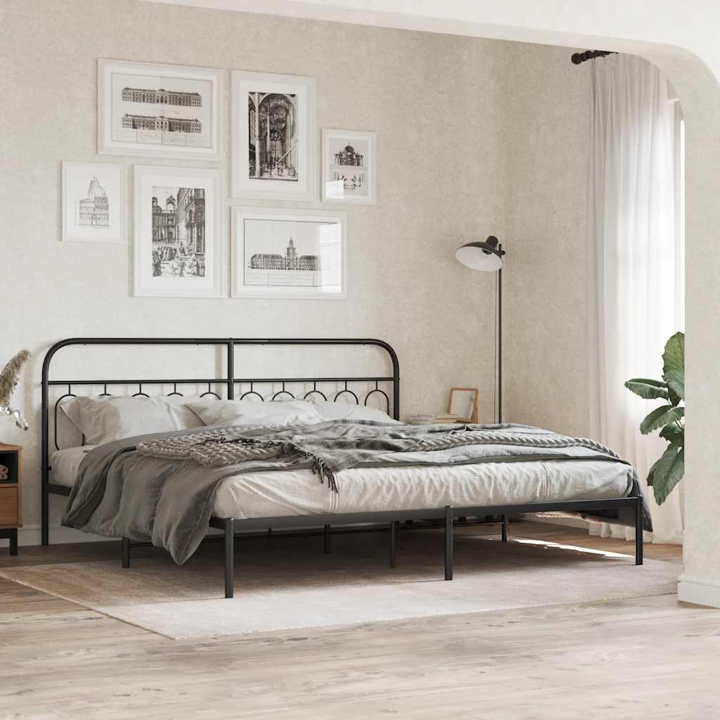 Ersatz-Kopfteil Metall Schwarz 200 cm