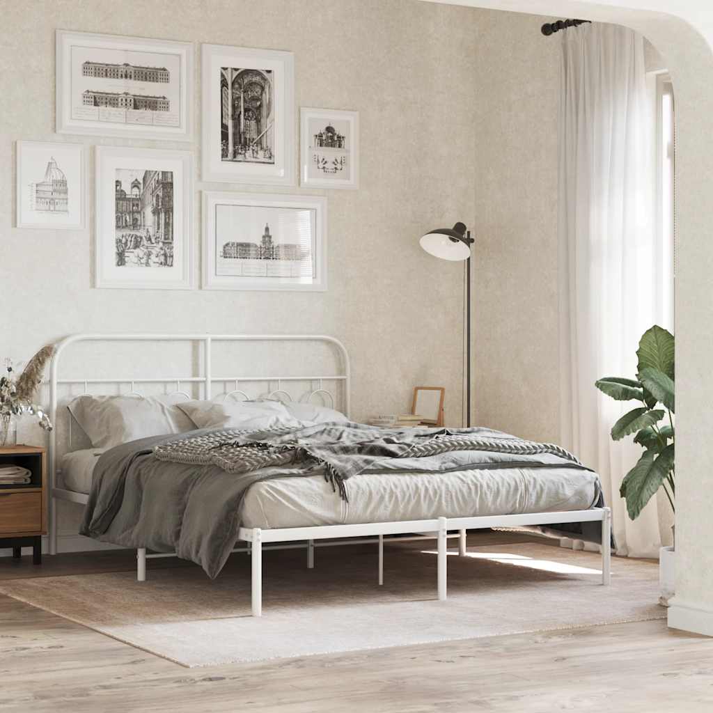 Ersatz-Kopfteil Metall Weiß 137 cm