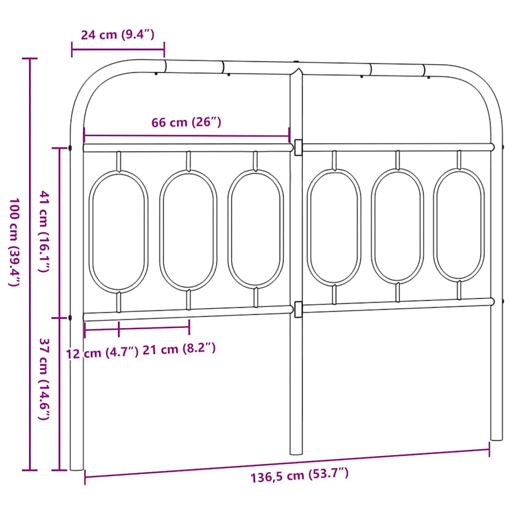 Ersatz-Kopfteil Metall Weiß 137 cm