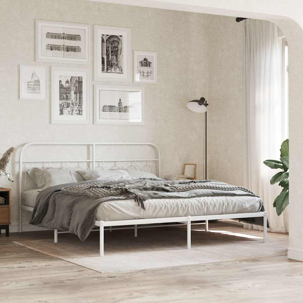 Ersatz-Kopfteil Metall Weiß 193 cm