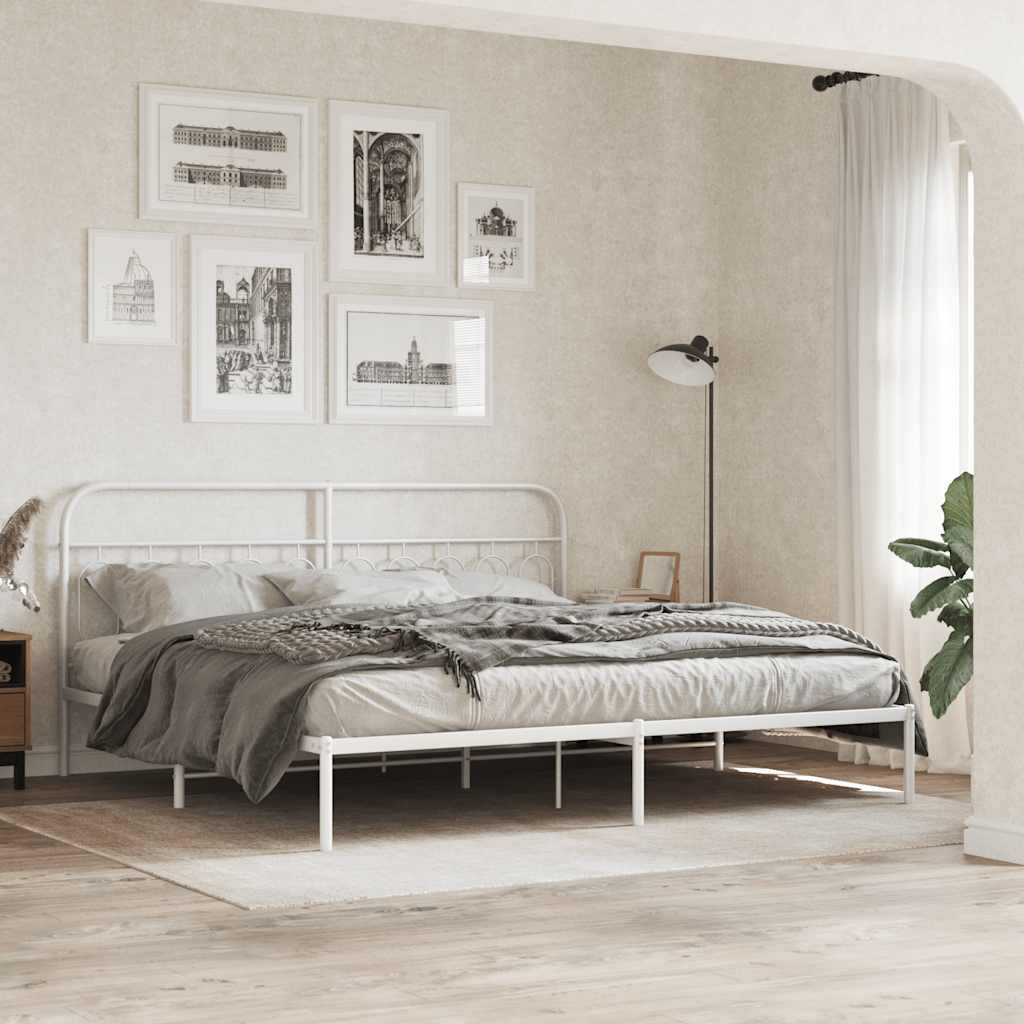 Ersatz-Kopfteil Metall Weiß 200 cm