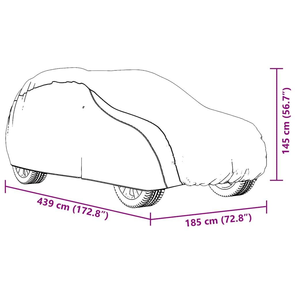 Autoabdeckung für SUV mit Schnallenriemen Voll Silbern M