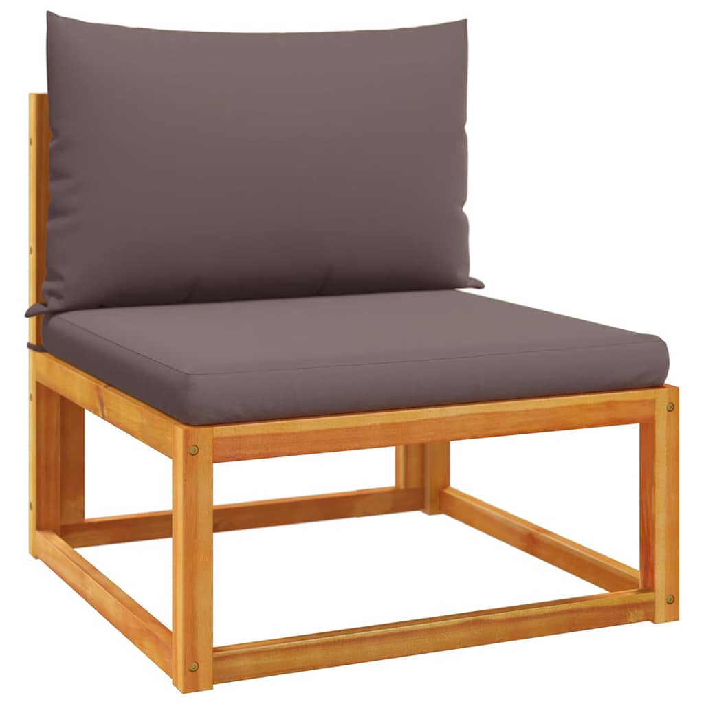 Gartensofa ohne Armlehnen mit Kissen Holz Akazie & Seil