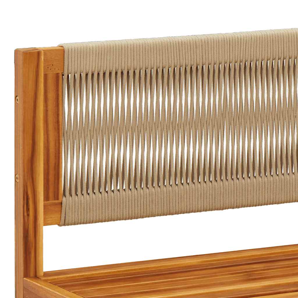 Gartensofa ohne Armlehnen mit Kissen Holz Akazie & Seil