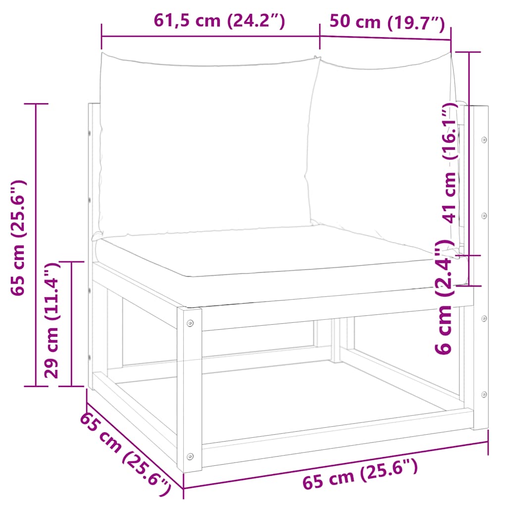 Gartensofa-Ecke mit Kissen Holz Akazie & Rattan
