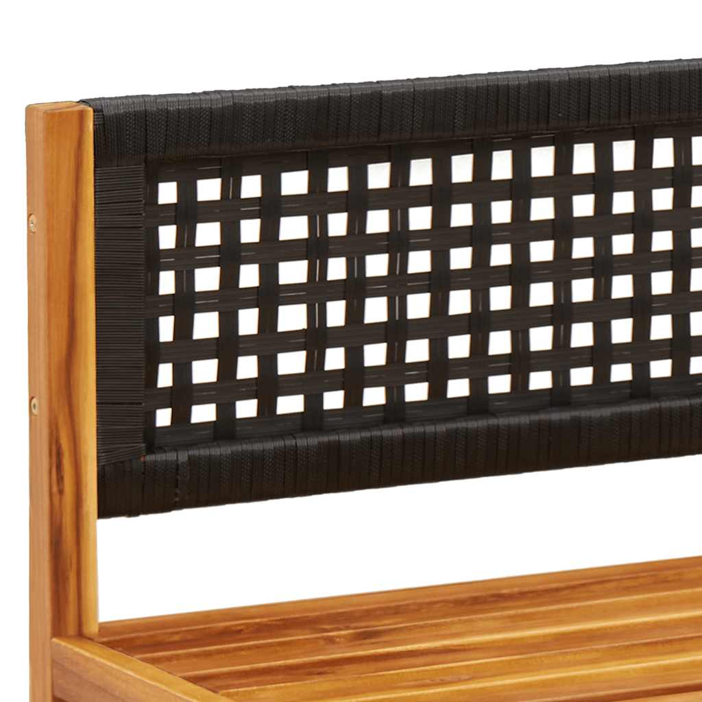 3-tlg. Gartensofa-Set mit Kissen Holz Akazie & Rattan